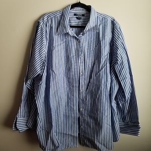 100% Cotton Chaps 3X striped button down